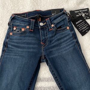 NWT TRUE RELIGION Jennie High Rise Skinny Dark Wash Jeans Curvy Size 24